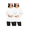 thumbnail image 1 of Women's Solid Stretch Dolman Tops (Pack of 2) Lightweight and Relaxed Fit, 1 of 5
