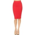 thumbnail image 1 of Women's Lightweight Stretch High Waist Casual Solid Midi Pencil Skirt, 1 of 5