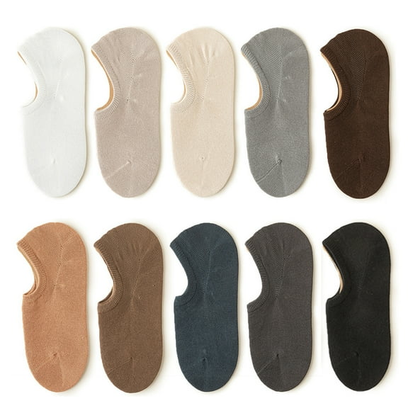 Women's Lightweight Summer No-Slip Boat Socks - Absorbent Invisible Cotton with Silicone Grip (One Size, 6 Pairs)