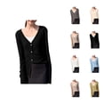 thumbnail image 1 of Women's Lightweight V Neck Button Down Cardigan Sweater For Casual Outfit With Long Sleeves Cardigan Sweaters for Women, 1 of 2
