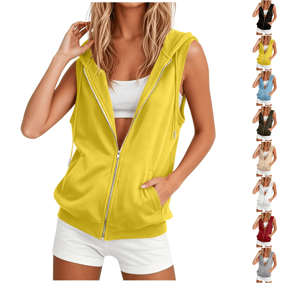 Women's Lightweight Vest Casual Zip Up Utility Vest Hiking Golf Sleeveless Jackets with Pockets