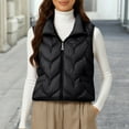 thumbnail image 1 of Women's Lightweight Down Vest, Sleeveless Quilted Puffer Jacket with Cotton Blend Shell, Warm Winter Insulated Vest, Slim Fit Casual Sleeveless Coat for Women, Cold Weather Thermal Vest Black XXXL, 1 of 4