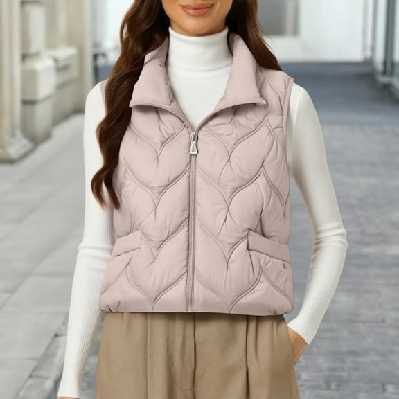 Women's Lightweight Down Vest, Sleeveless Quilted Puffer Jacket with Cotton Blend Shell, Warm Winter Insulated Vest, Slim Fit Casual Sleeveless Coat for Women, Cold Weather Thermal Vest Grey XXXXXXL