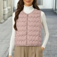 thumbnail image 1 of Women's Lightweight Down Vest, Sleeveless Quilted Puffer Jacket with Cotton Blend Shell, Warm Winter Insulated Vest, Slim Fit Casual Sleeveless Coat for Women, Cold Weather Thermal Vest Pink XXXXL, 1 of 4