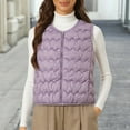 thumbnail image 1 of Women's Lightweight Down Vest, Sleeveless Quilted Puffer Jacket with Cotton Blend Shell, Warm Winter Insulated Vest, Slim Fit Casual Sleeveless Coat for Women, Cold Weather Thermal Vest Light Violet, 1 of 4