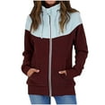thumbnail image 1 of Women's Lightweight Warm Fleece Sweatshirts High Collar Zip Up Jacket Sweatshirts Long Sleeve Pullover Sweater Tops, 1 of 7