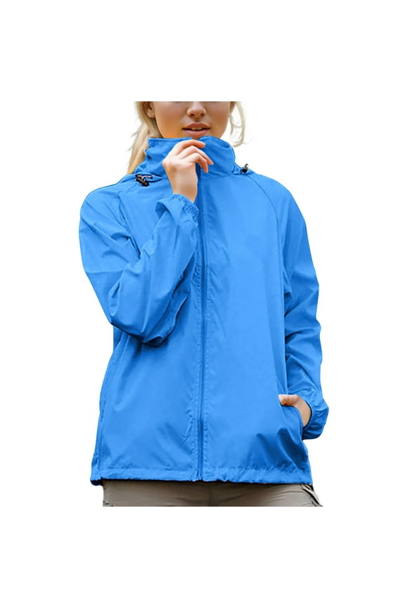 Jacket for Women Women's Lightweight Waterproof Jacket Packable Windbreaker Running Coat