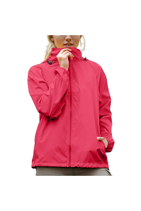 Jacket for Women Women's Lightweight Waterproof Jacket Packable Windbreaker Running Coat