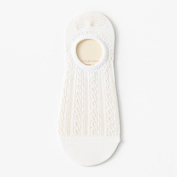 Women's Lightweight White Breathable Ankle Socks - Summer Mesh Invisible Boat Socks (One Size, 7 Pairs)