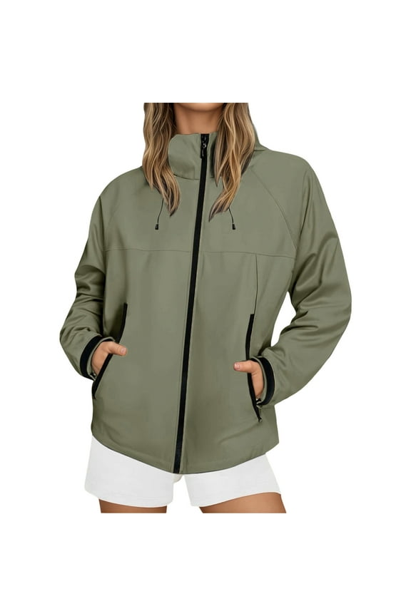 Women's Lightweight Windproof Casual Jacket for Outdoor Hiking Running Cycling Comfortable Everyday Wear Spring Autumn Windbreaker