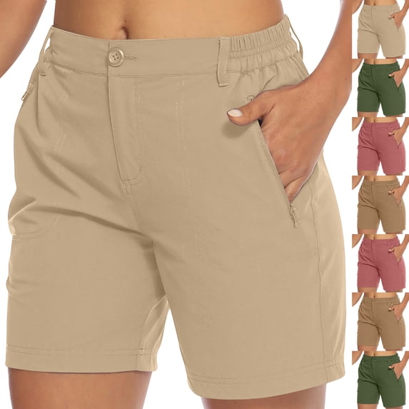 Women's Lightweight Zip Pocket Work Pants, Straight Leg Hiking & Jogging Fit, Polyester Blend, Quick Dry Easy Care, Outdoor Athletic Casual | TruBelle,Watermelon Red L