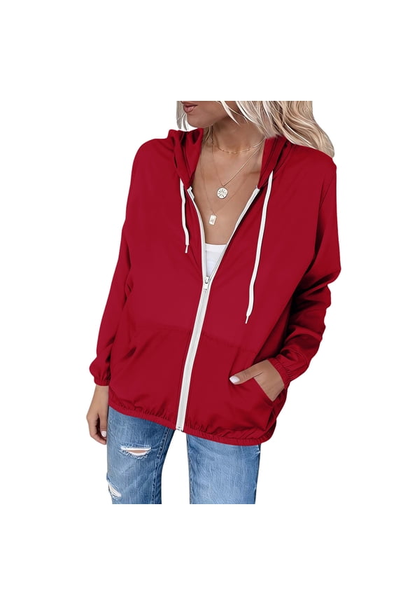 Women's Lightweight Zip Up Hoodie UPF 50+ Sun Protection Jacket with Pockets for Everyday Casual Wear and Traveling Outdoor Activities