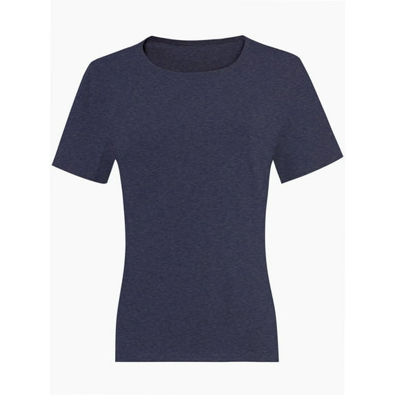 Women's Lightweight and Soft T-Shirt Curved Hem Crew Neck Smooth Trendy Sleep Lounge Pajama Tops