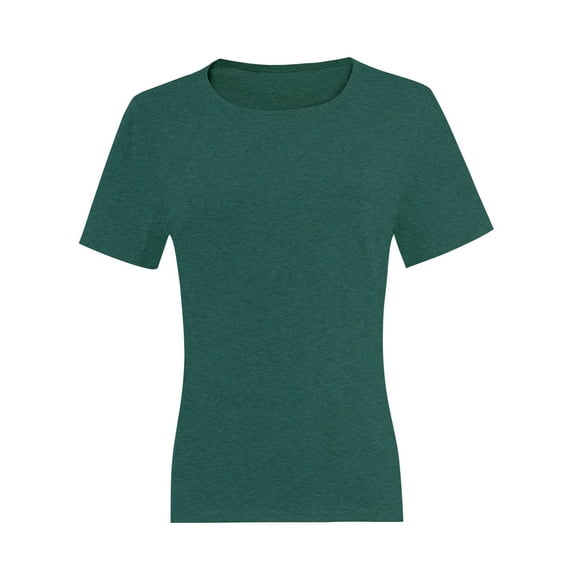 Women's Lightweight and Soft T-Shirt Curved Hem Crew Neck Smooth Trendy Sleep Lounge Pajama Tops