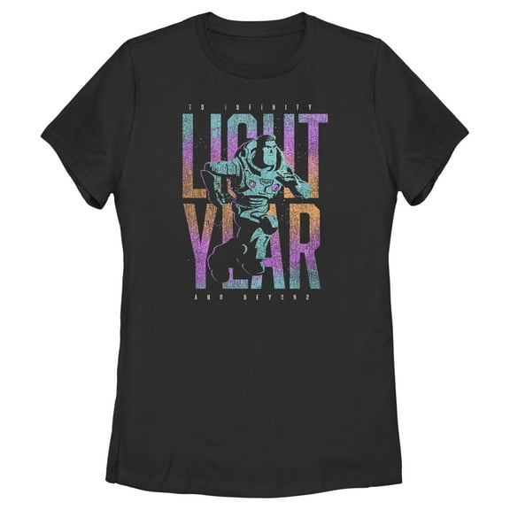Women's Lightyear Colorful Logo  Graphic Tee Black Large