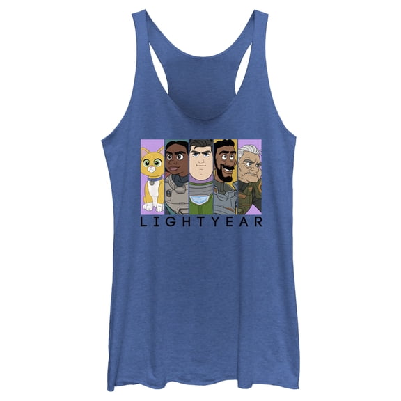 Women's Lightyear Group Panels Racerback Tank Top Royal Blue Heather Small