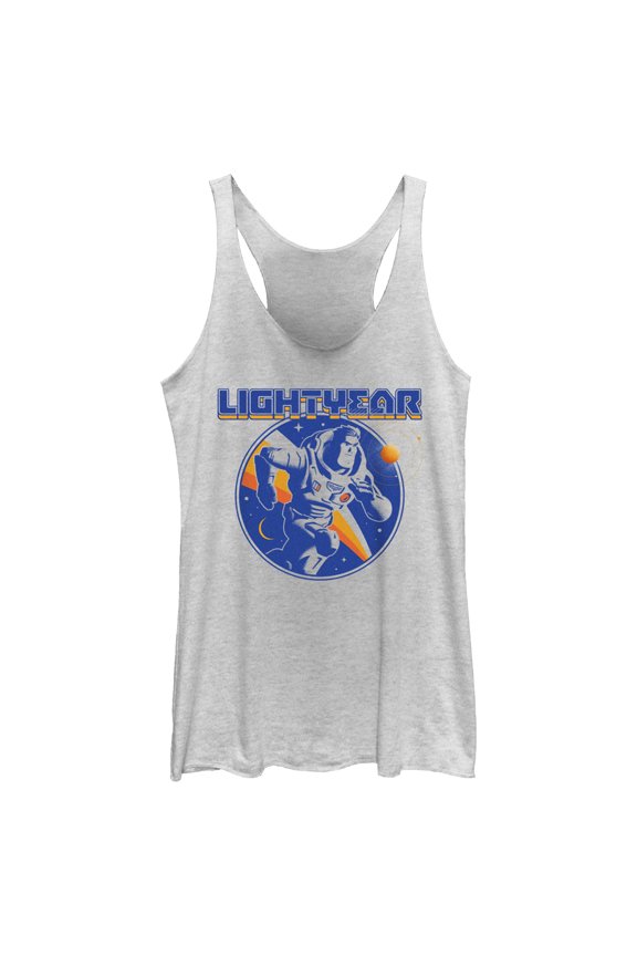 Women's Lightyear Retro Logo Racerback Tank Top White Heather Medium
