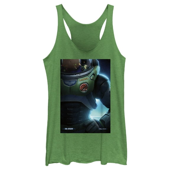Women's Lightyear Spacesuit Poster  Racerback Tank Top Envy Green Medium