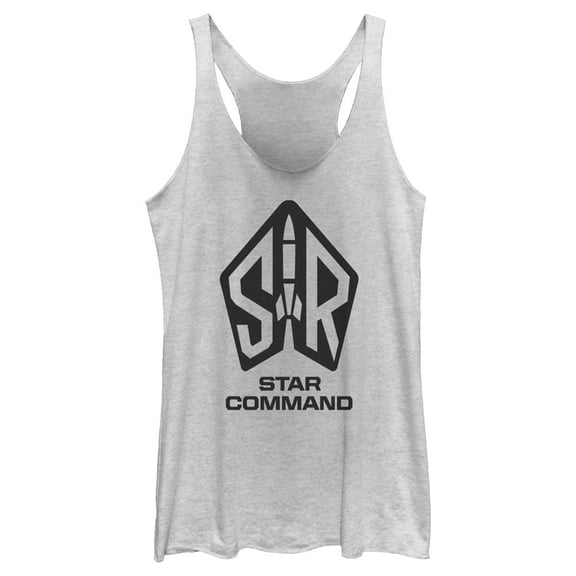 Women's Lightyear Star Command Large Logo  Racerback Tank Top White Heather 2X Large