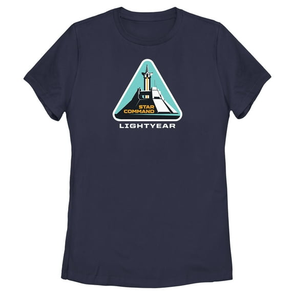 Women's Lightyear Star Command Launch  Graphic Tee Navy Blue Small
