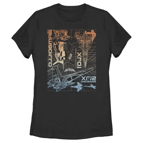 Women's Lightyear Star Command Ships  Graphic Tee Black Small