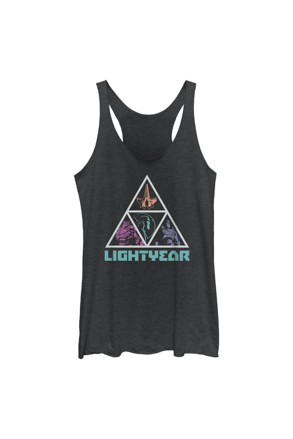 Women's Lightyear Triangle Logo Racerback Tank Top Black Heather Medium