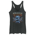 thumbnail image 1 of Women's Lilo & Stitch 80s Rocker Stitch Racerback Tank Top Black Heather 2X Large, 1 of 4