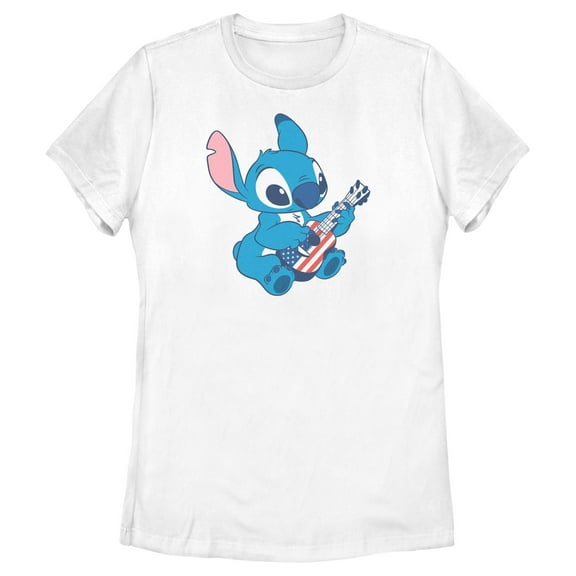 Women's Lilo & Stitch Americana Ukulele  Graphic T-Shirt