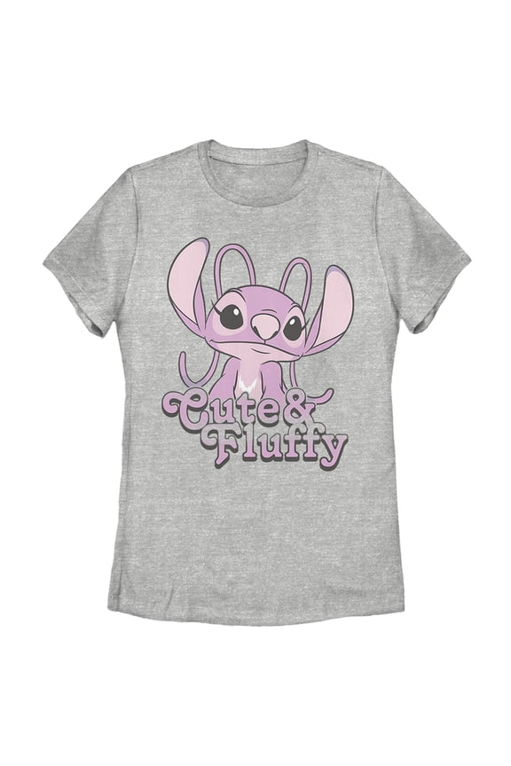 Women's Lilo & Stitch Angel Cute & Fluffy Graphic Tee Athletic Heather 2X Large