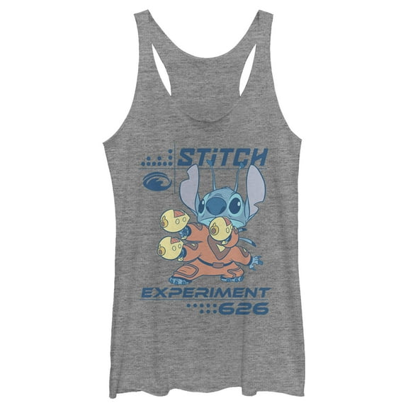Women's Lilo & Stitch Armed and Ready  Racerback Tank Top Gray Heather Medium