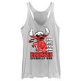 thumbnail image 1 of Women's Lilo & Stitch Badness Level Unusually High Racerback Tank Top White Heather X Small, 1 of 4