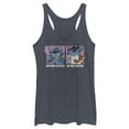 thumbnail image 1 of Women's Lilo & Stitch Before Coffee After Coffee Meme Racerback Tank Top Navy Blue Heather Small, 1 of 4