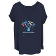 thumbnail image 1 of Women's Lilo & Stitch Believe in Aliens Stitch Graphic Tee Navy Blue 1X, 1 of 3
