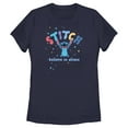 thumbnail image 1 of Women's Lilo & Stitch Believe in Aliens Stitch Graphic Tee Navy Blue 2X Large, 1 of 4