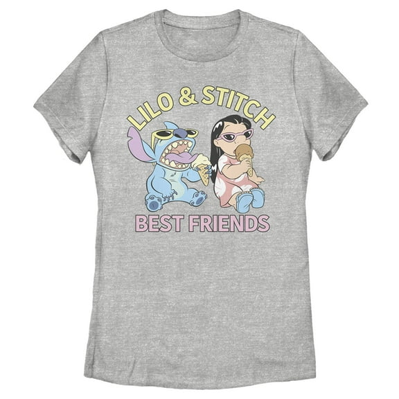 Women's Lilo & Stitch Best Friends Graphic Tee Athletic Heather Large