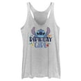 thumbnail image 1 of Women's Lilo & Stitch Birthday Girl Stitch Racerback Tank Top White Heather X Small, 1 of 4