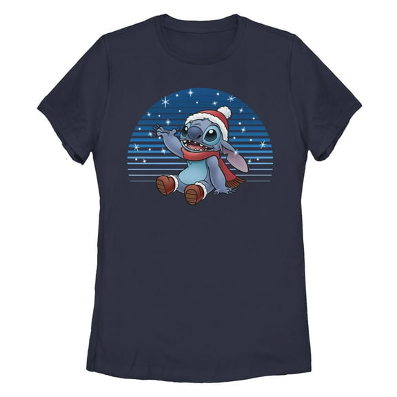 Women's Lilo & Stitch Catching Snow  Graphic T-Shirt
