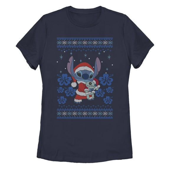 Women's Lilo & Stitch Christmas with Scrump Graphic T-Shirt