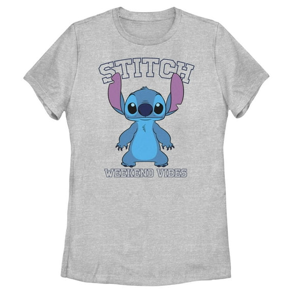 Women's Lilo & Stitch Collegiate Weekend Vibes  Graphic Tee Athletic Heather X Large