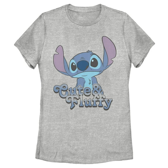 Women's Lilo & Stitch Cute & Fluffy Stitch Graphic Tee Athletic Heather Small