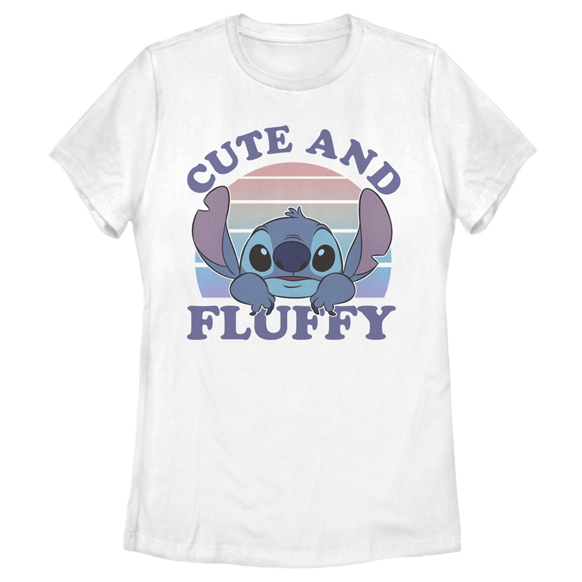 Women's Lilo & Stitch Cute and Fluffy  Graphic Tee White Medium