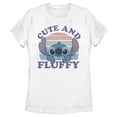 thumbnail image 1 of Women's Lilo & Stitch Cute and Fluffy Graphic Tee White X Large, 1 of 4