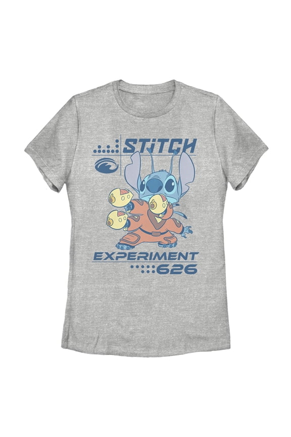 Women's Lilo & Stitch Experiment 626 Armed and Ready Graphic Tee Athletic Heather Medium