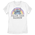 thumbnail image 1 of Women's Lilo & Stitch Follow Your Rainbow Graphic Tee White Medium, 1 of 4