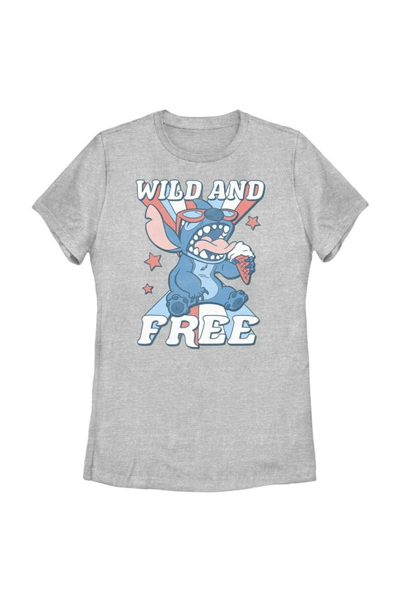 Women's Lilo & Stitch Fourth of July Wild and Free Graphic T-Shirt