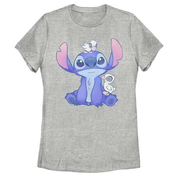 Women's Lilo & Stitch Hanging with Ducks Graphic Tee Athletic Heather 2X Large