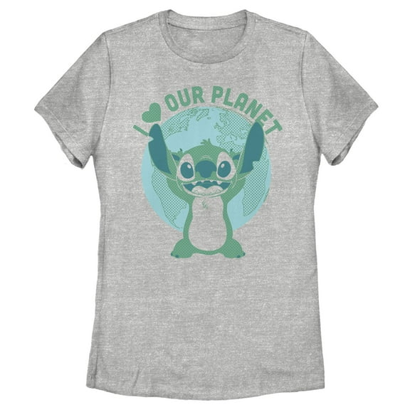 Women's Lilo & Stitch I Heart Our Planet  Graphic Tee Athletic Heather Small