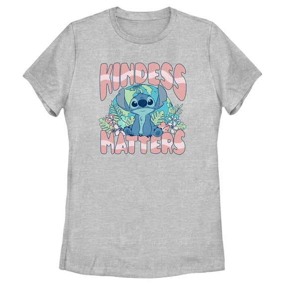 Women's Lilo & Stitch Kindness matters Stitch Graphic Tee Athletic Heather Small