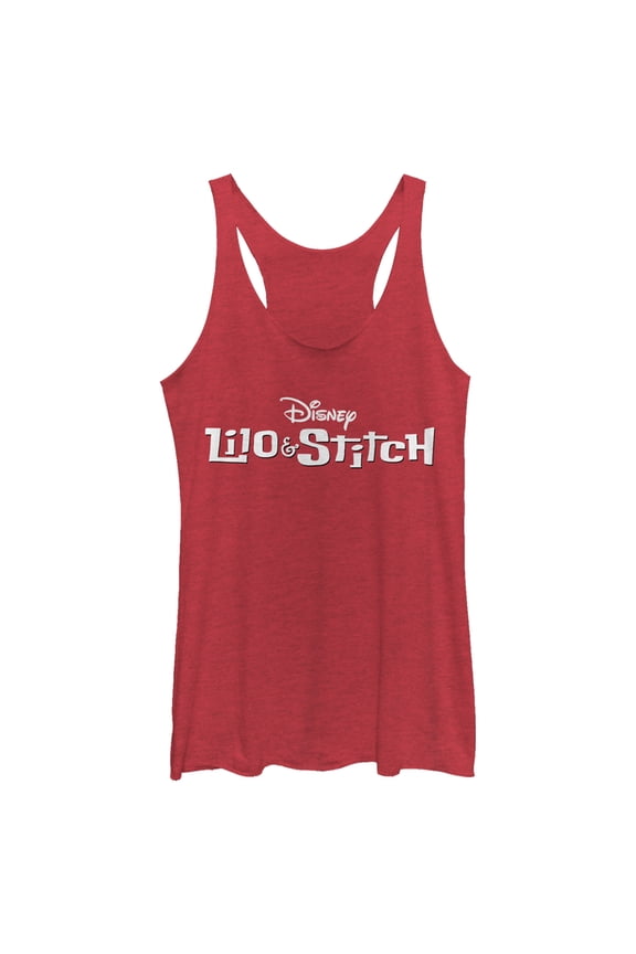 Women's Lilo & Stitch Logo Racerback Tank Top Red Heather Small