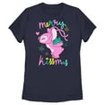 thumbnail image 1 of Women's Lilo & Stitch Merry Kissmas Angel Graphic Tee Navy Blue Small, 1 of 4